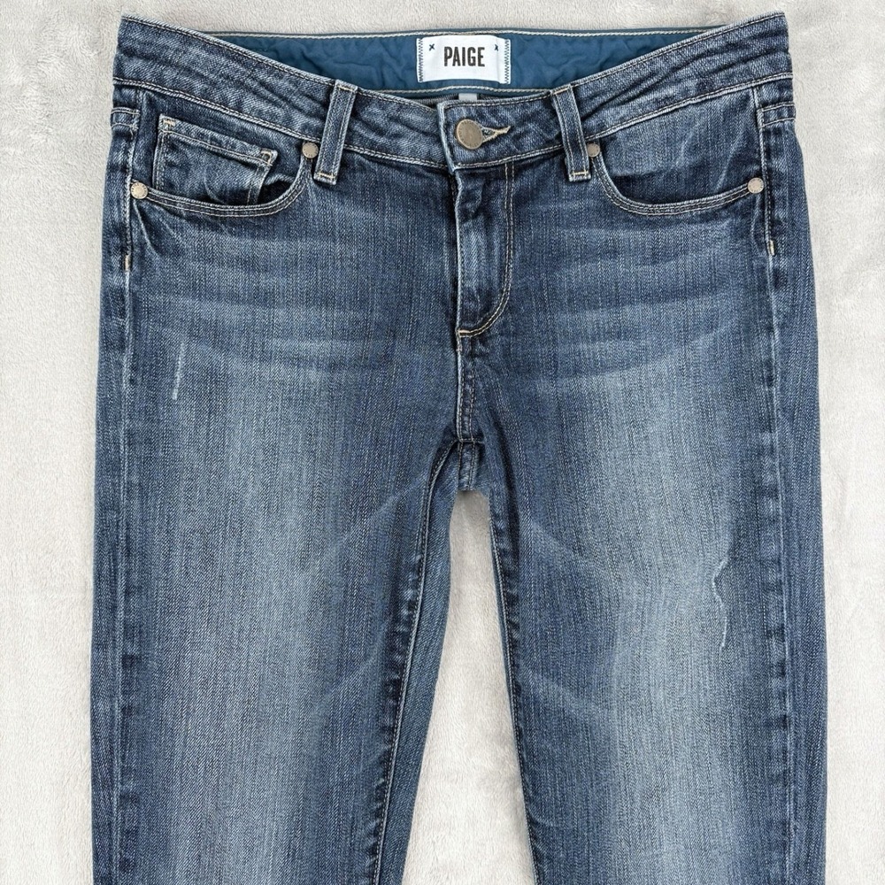 Paige Women's Skyline Ankle Peg Jeans Sz 27 (Fits 29x28.5) Blue Stretch Skinny